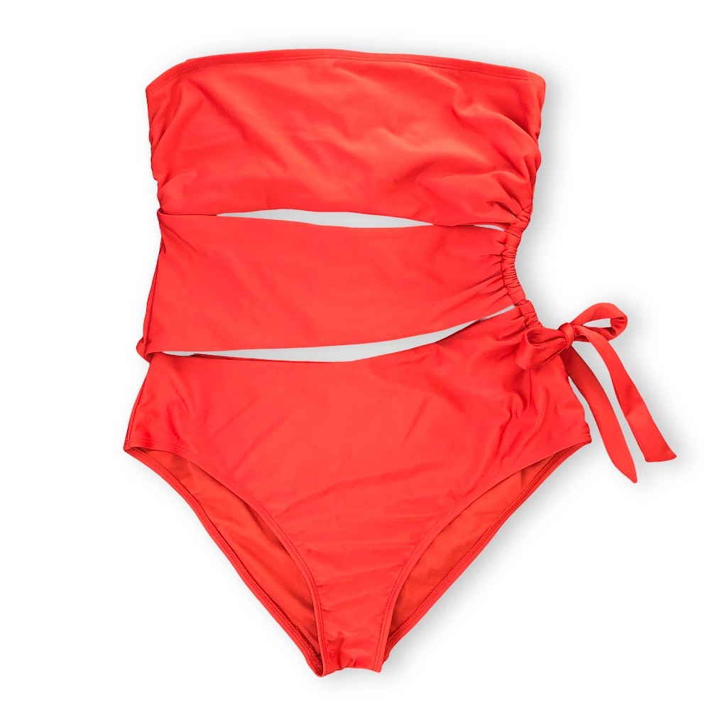 Red Strapless One-piece Swimsuit